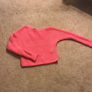 NWOT Off the shoulder hot pink sweater